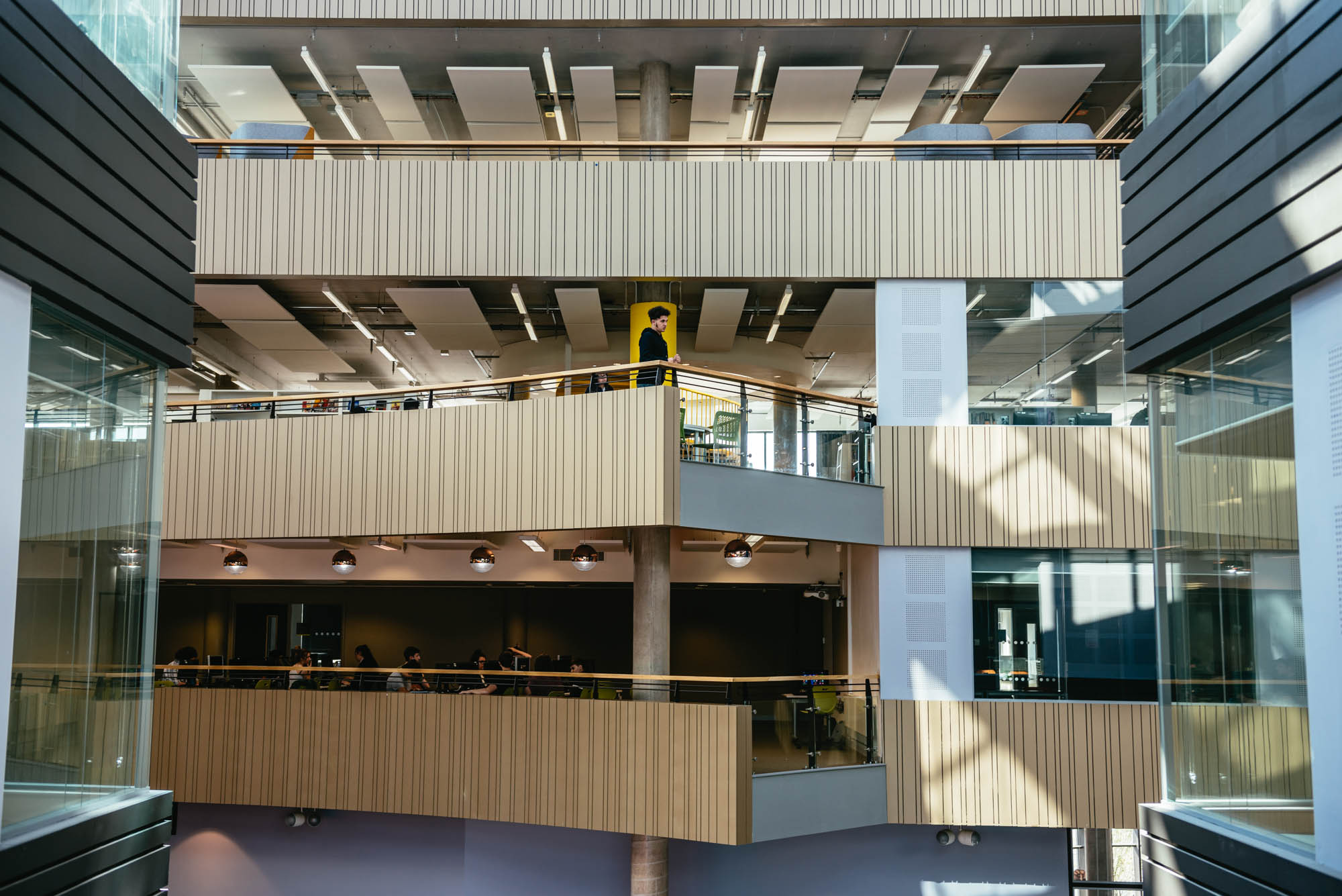 A photo of the interior architecture of a college for further education in cardiff wales