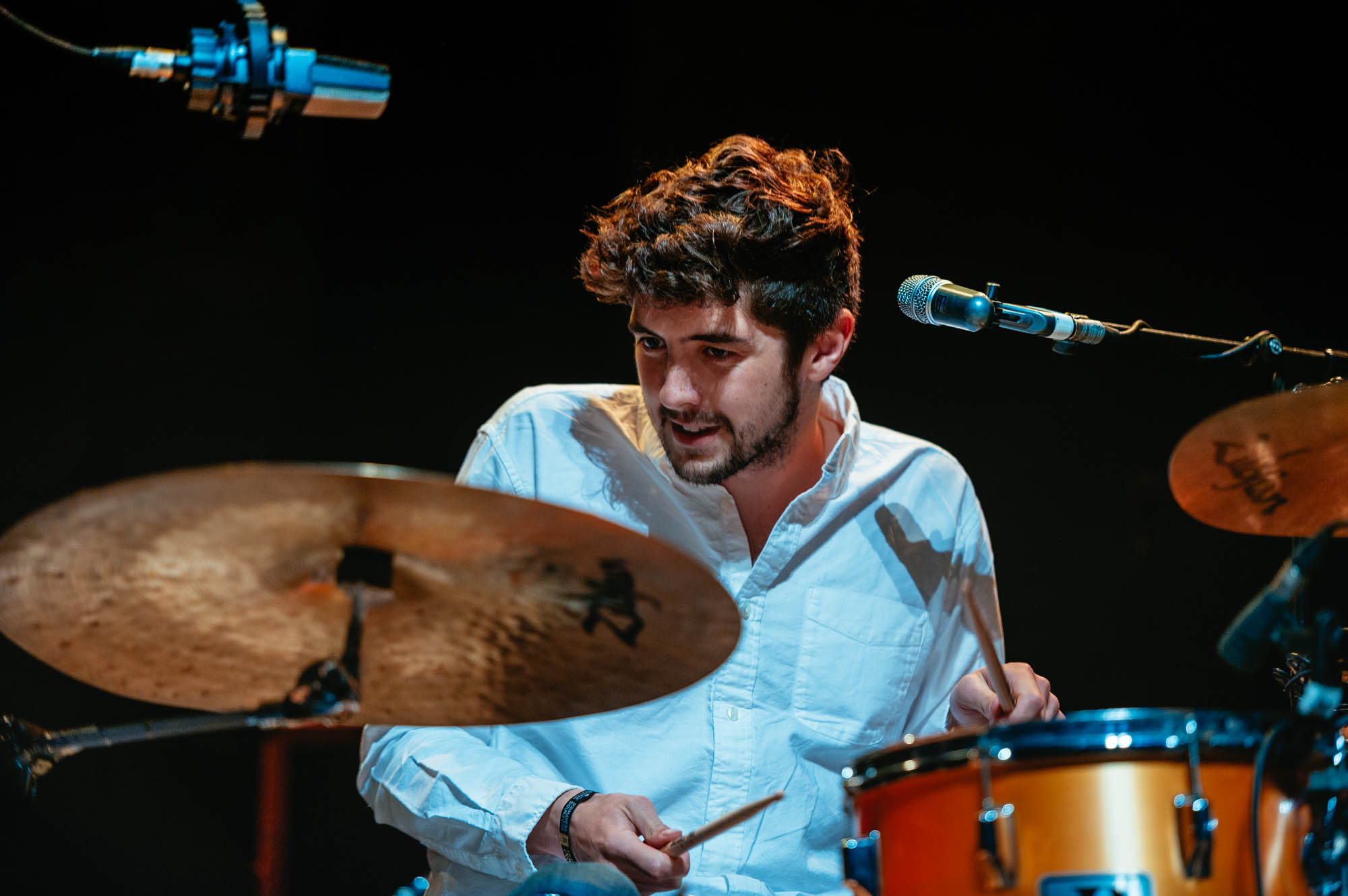 A photo of a drummer at the festival of voice